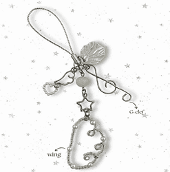 Dây treo điện thoại thép uốn Cánh Thiên Thần và G-clef