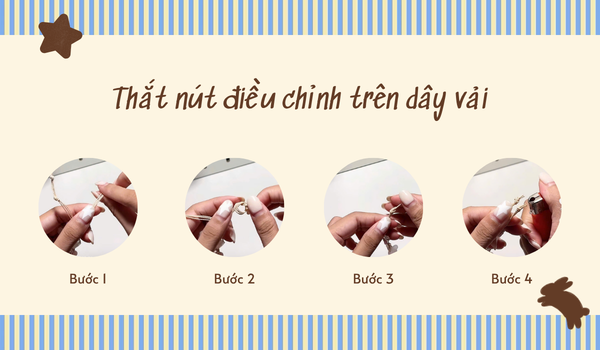 Khắc phục vòng tay bị rộng bằng cách thắt nút điều chỉnh dây vải