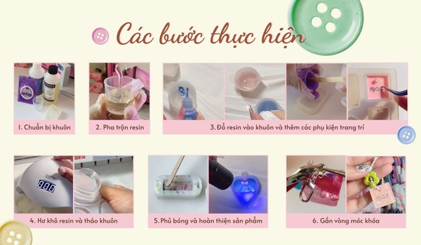Hướng dẫn cách làm móc khóa handmade resin