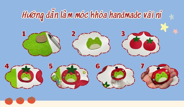 Các bước để tạo nên móc khóa handmade vải nỉ